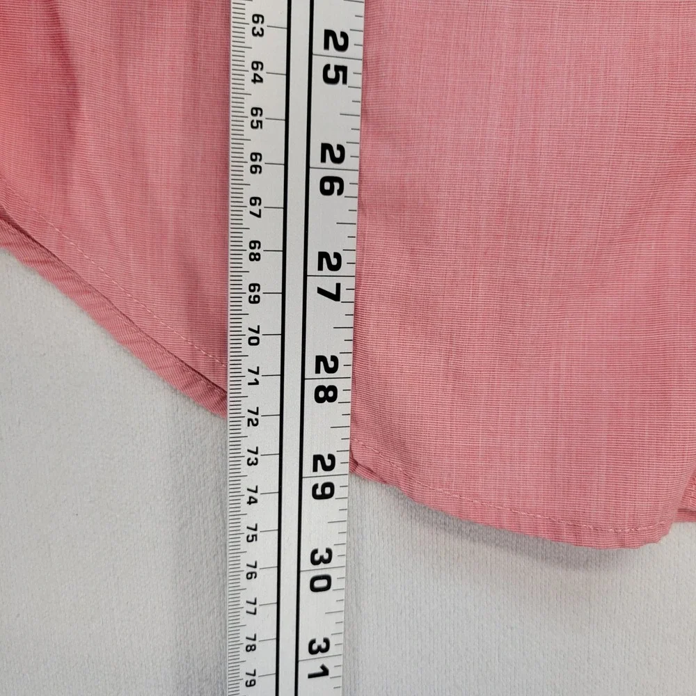 Banana Republic Shirt Mens Medium Coral Pink Grant Slim Fit Luxe Stretch Poplin